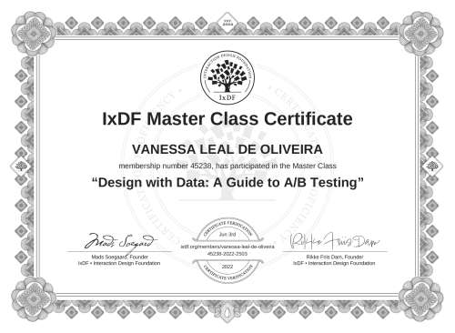 Design with Data: A Guide to A/B Testing certificate