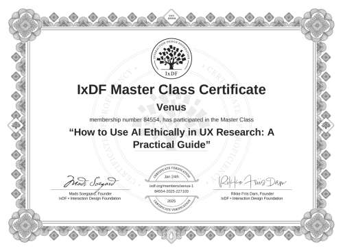 How to Use AI Ethically in UX Research: A Practical Guide certificate