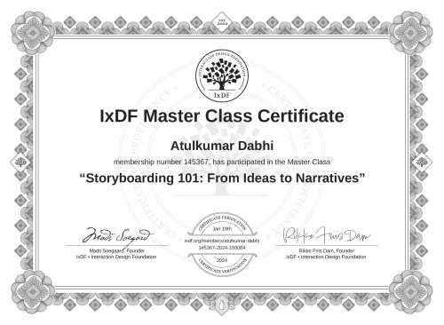 Storyboarding 101: From Ideas to Narratives certificate