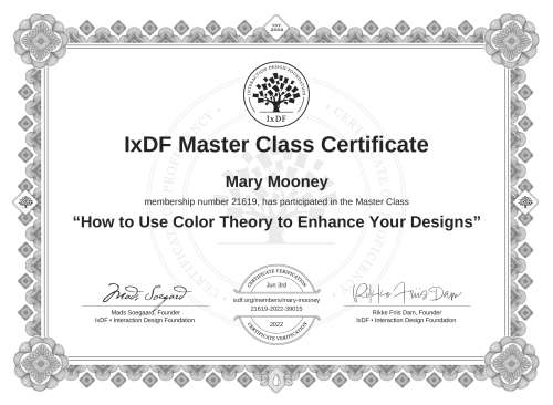 How to Use Color Theory to Enhance Your Designs certificate