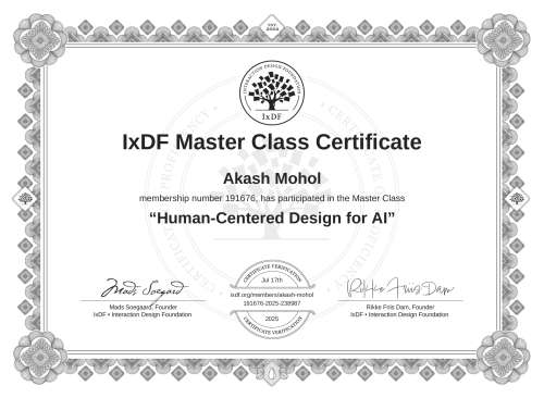 Human-Centered Design for AI certificate