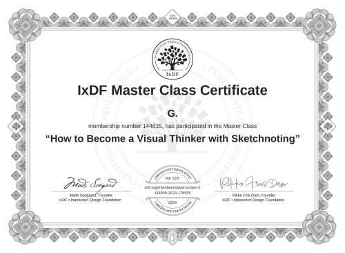 How to Become a Visual Thinker with Sketchnoting certificate