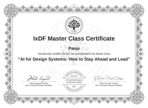 AI for Design Systems: How to Stay Ahead and Lead certificate
