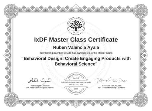 Behavioral Design: Create Engaging Products with Behavioral Science certificate