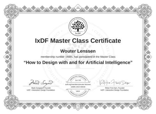 How to Design with and for Artificial Intelligence certificate