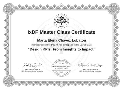 Design KPIs: From Insights to Impact certificate