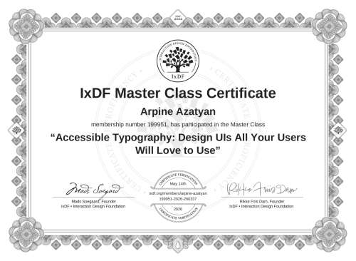 Accessible Typography: Design UIs All Your Users Will Love to Use certificate