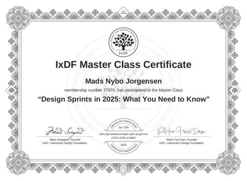Design Sprints in 2025: What You Need to Know certificate