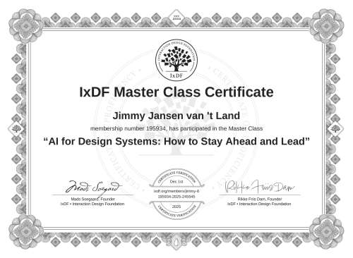 AI for Design Systems: How to Stay Ahead and Lead certificate