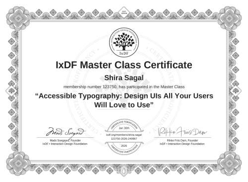 Accessible Typography: Design UIs All Your Users Will Love to Use certificate