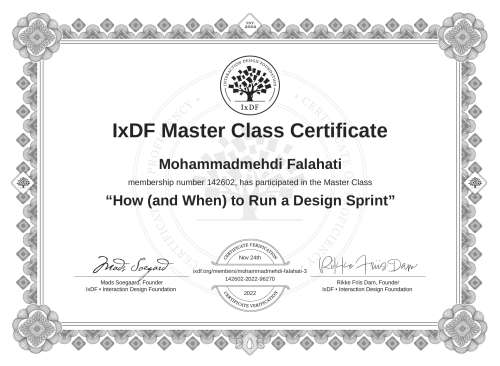 How (and When) to Run a Design Sprint certificate