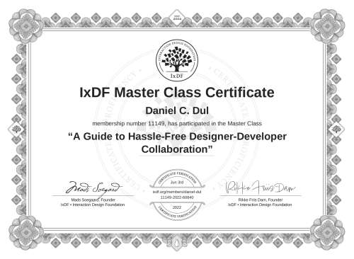 A Guide to Hassle-Free Designer-Developer Collaboration certificate