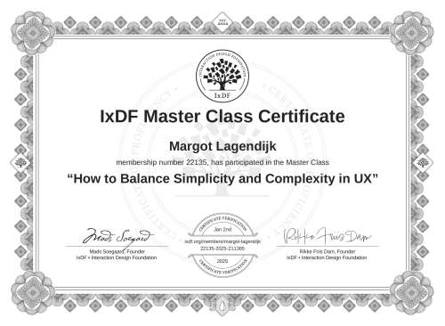 How to Balance Simplicity and Complexity in UX certificate