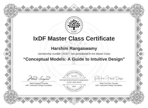 Conceptual Models: A Guide to Intuitive Design certificate