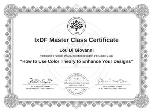 How to Use Color Theory to Enhance Your Designs certificate