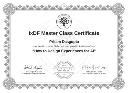 How to Design Experiences for AI certificate