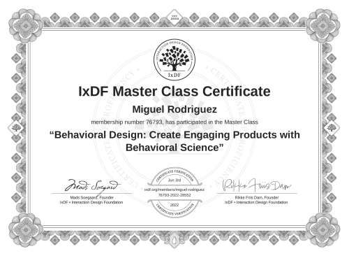 Behavioral Design: Create Engaging Products with Behavioral Science certificate
