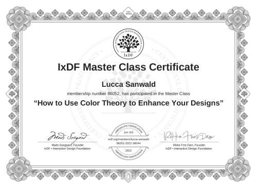 How to Use Color Theory to Enhance Your Designs certificate
