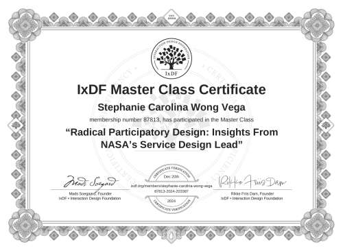 Radical Participatory Design: Insights From NASA’s Service Design Lead certificate
