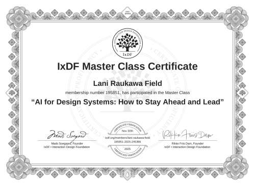 AI for Design Systems: How to Stay Ahead and Lead certificate