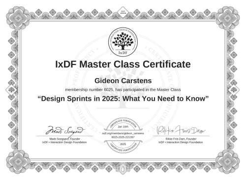 Design Sprints in 2025: What You Need to Know certificate