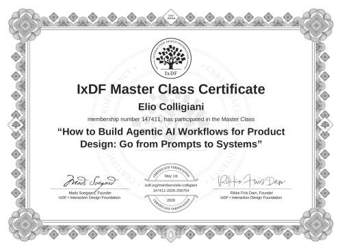 How to Build Agentic AI Workflows for Product Design: Go from Prompts to Systems certificate