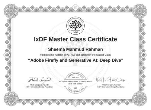 Adobe Firefly and Generative AI: Deep Dive certificate