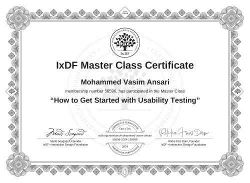 How to Get Started with Usability Testing certificate
