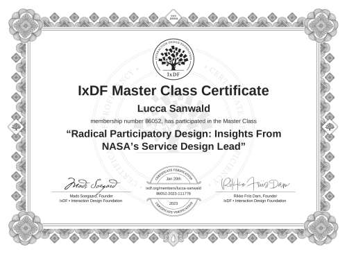 Radical Participatory Design: Insights From NASA’s Service Design Lead certificate