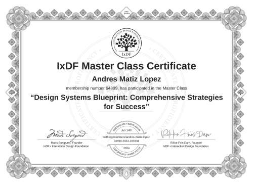 Design Systems Blueprint: Comprehensive Strategies for Success certificate