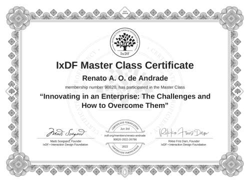 Innovating in an Enterprise: The Challenges and How to Overcome Them certificate