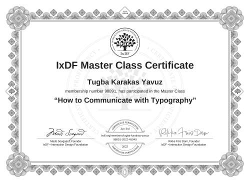 How to Communicate with Typography certificate