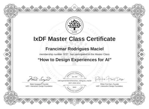 How to Design Experiences for AI certificate