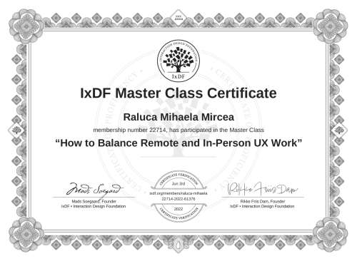 How to Balance Remote and In-Person UX Work certificate