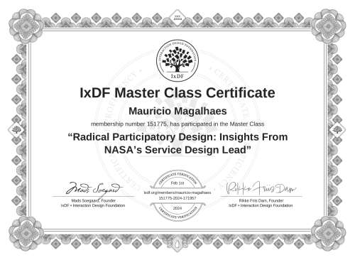 Radical Participatory Design: Insights From NASA’s Service Design Lead certificate