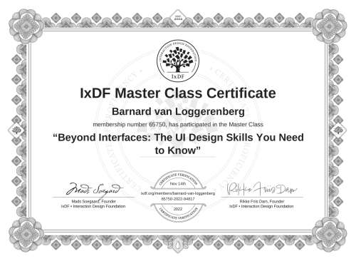 Beyond Interfaces: The UI Design Skills You Need to Know certificate