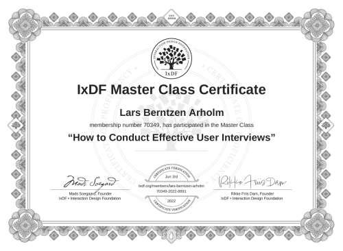 How to Conduct Effective User Interviews certificate