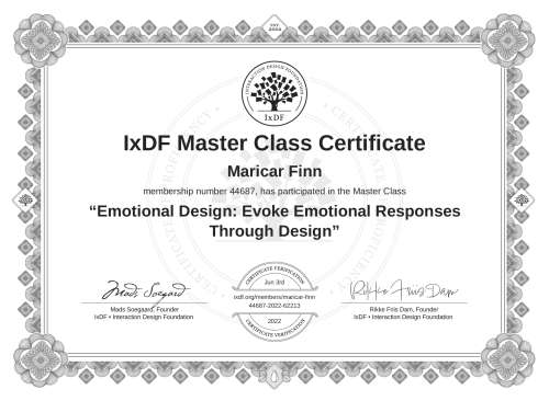 Emotional Design: Evoke Emotional Responses Through Design certificate
