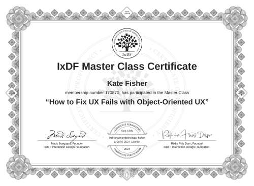 How to Fix UX Fails with Object-Oriented UX certificate