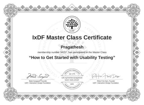 How to Get Started with Usability Testing certificate