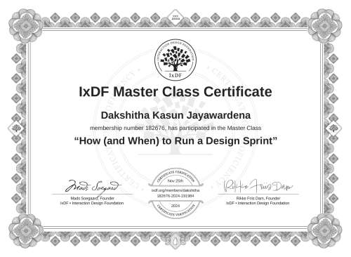 How (and When) to Run a Design Sprint certificate