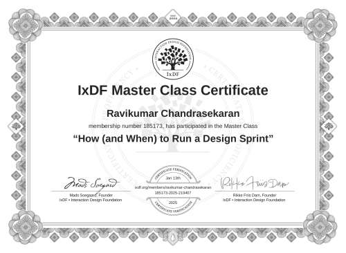 How (and When) to Run a Design Sprint certificate
