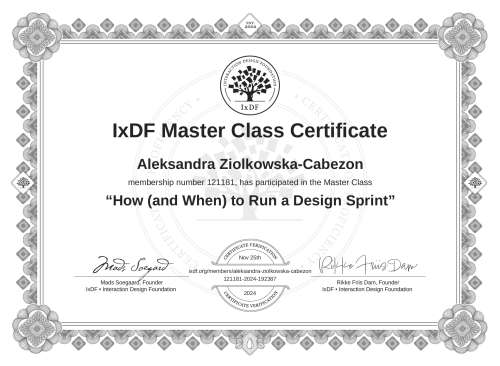 How (and When) to Run a Design Sprint certificate