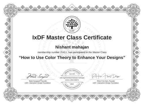How to Use Color Theory to Enhance Your Designs certificate