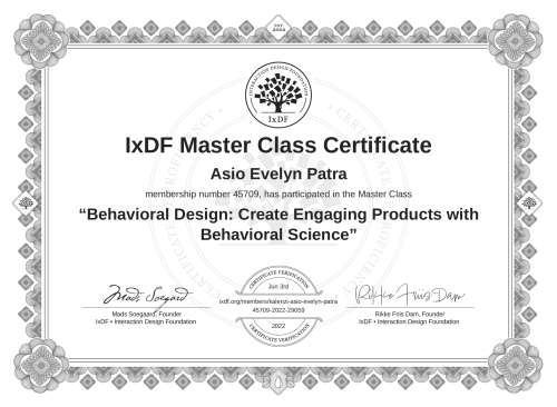 Behavioral Design: Create Engaging Products with Behavioral Science certificate