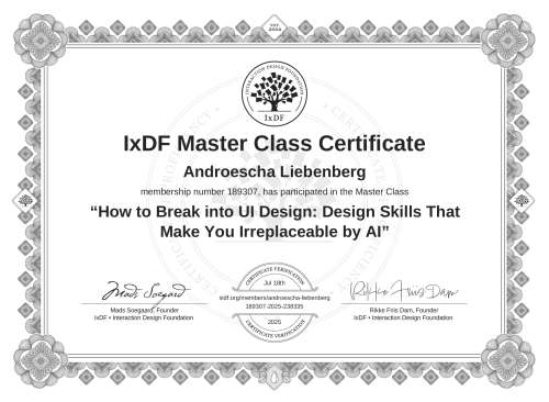 How to Break into UI Design: Design Skills That Make You Irreplaceable by AI certificate