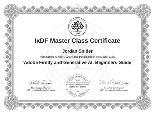 Adobe Firefly and Generative AI: Beginners Guide certificate