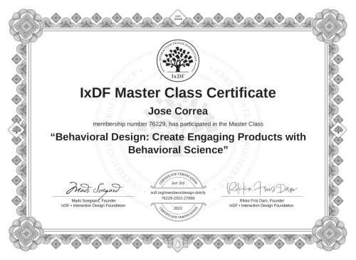 Behavioral Design: Create Engaging Products with Behavioral Science certificate