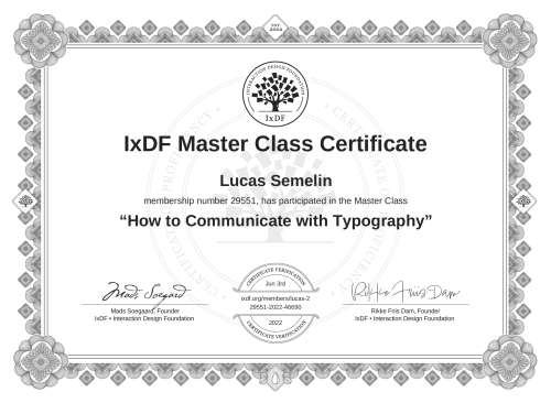 How to Communicate with Typography certificate