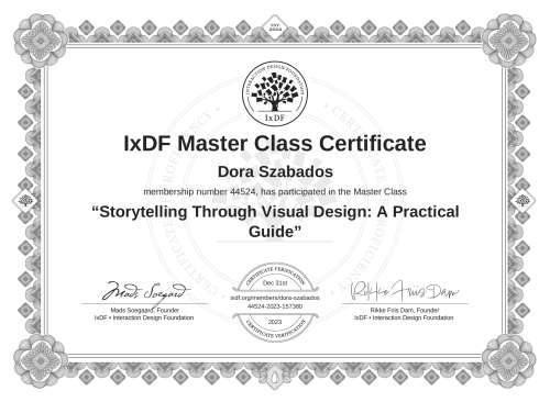 Storytelling Through Visual Design: A Practical Guide certificate